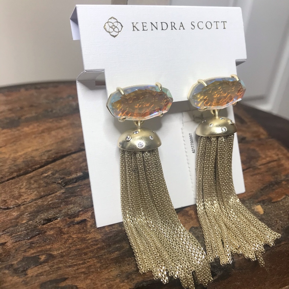 NWT Kendra Scott 14K Gold Plate Dichroic Freya’s - Picture 7 of 11